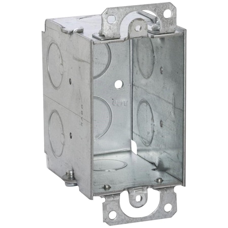 Southwire Electrical Box, 14 cu in, Wall Box Type, 1 Gang, Steel, Rectangular Shape G602-UPC
